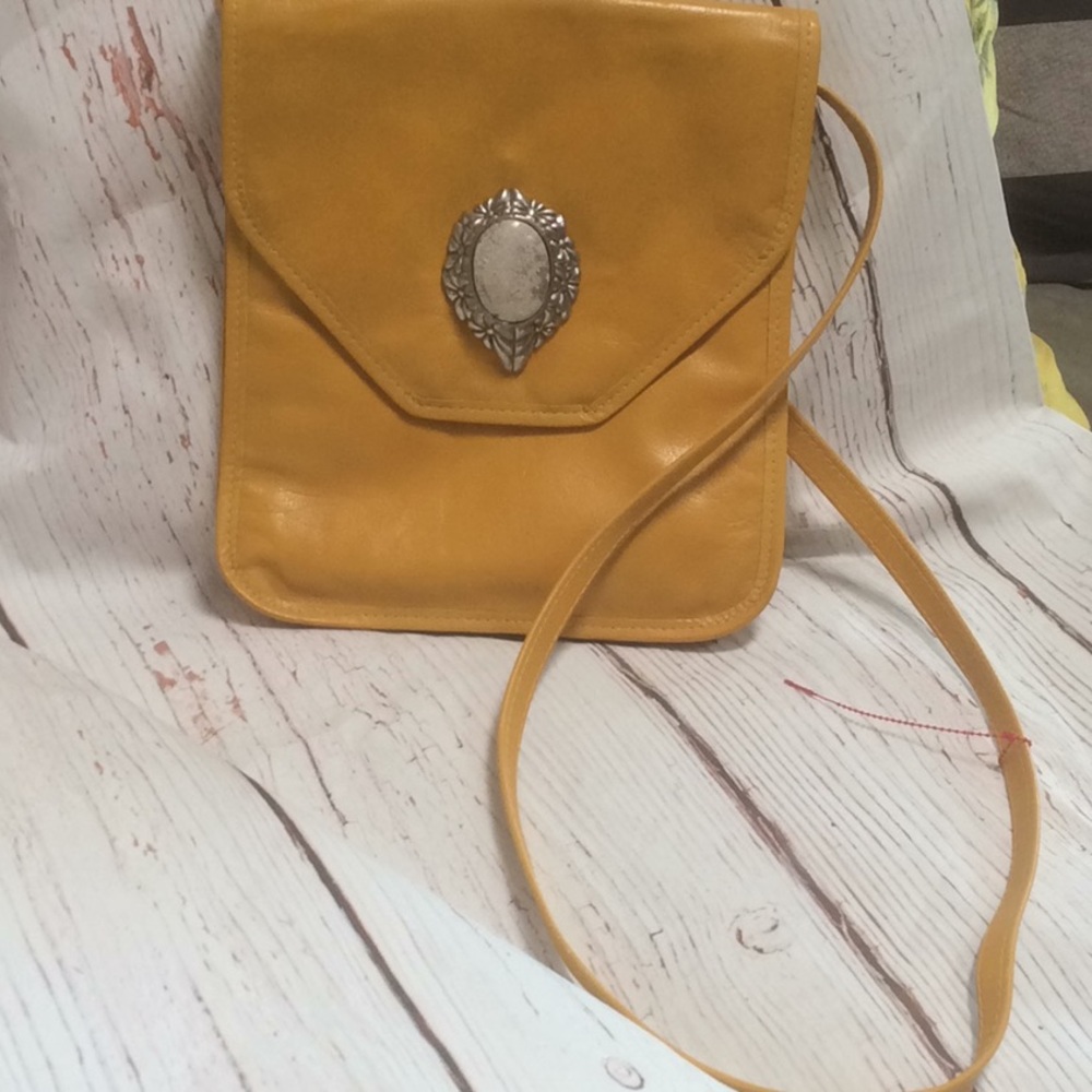 💕💕Vtg Furst & Mooney yellow messenger bag